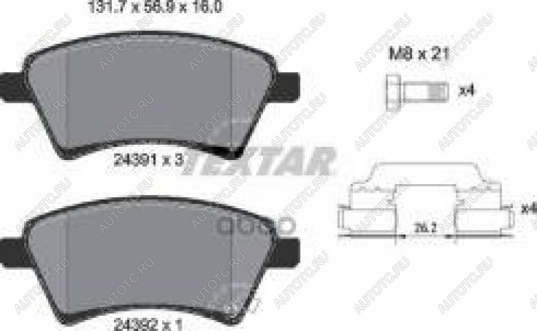 3 599 р. Колодки тормозные передние (4шт.) TEXTAR Suzuki SX4 YA21S,YB21S дорестайлинг, хэтчбэк (2006-2011)  с доставкой в г. Керчь