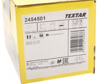 2 869 р. Колодки тормозные задние (4шт.) TEXTAR Mazda CX-9 TB дорестайлинг (2007-2009)  с доставкой в г. Керчь. Увеличить фотографию 3