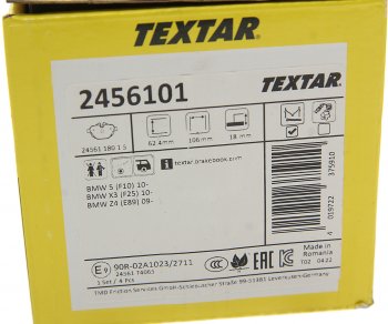 6 249 р. Колодки тормозные задние (4шт.) TEXTAR BMW X3 F25 дорестайлинг (2010-2014)  с доставкой в г. Керчь. Увеличить фотографию 4