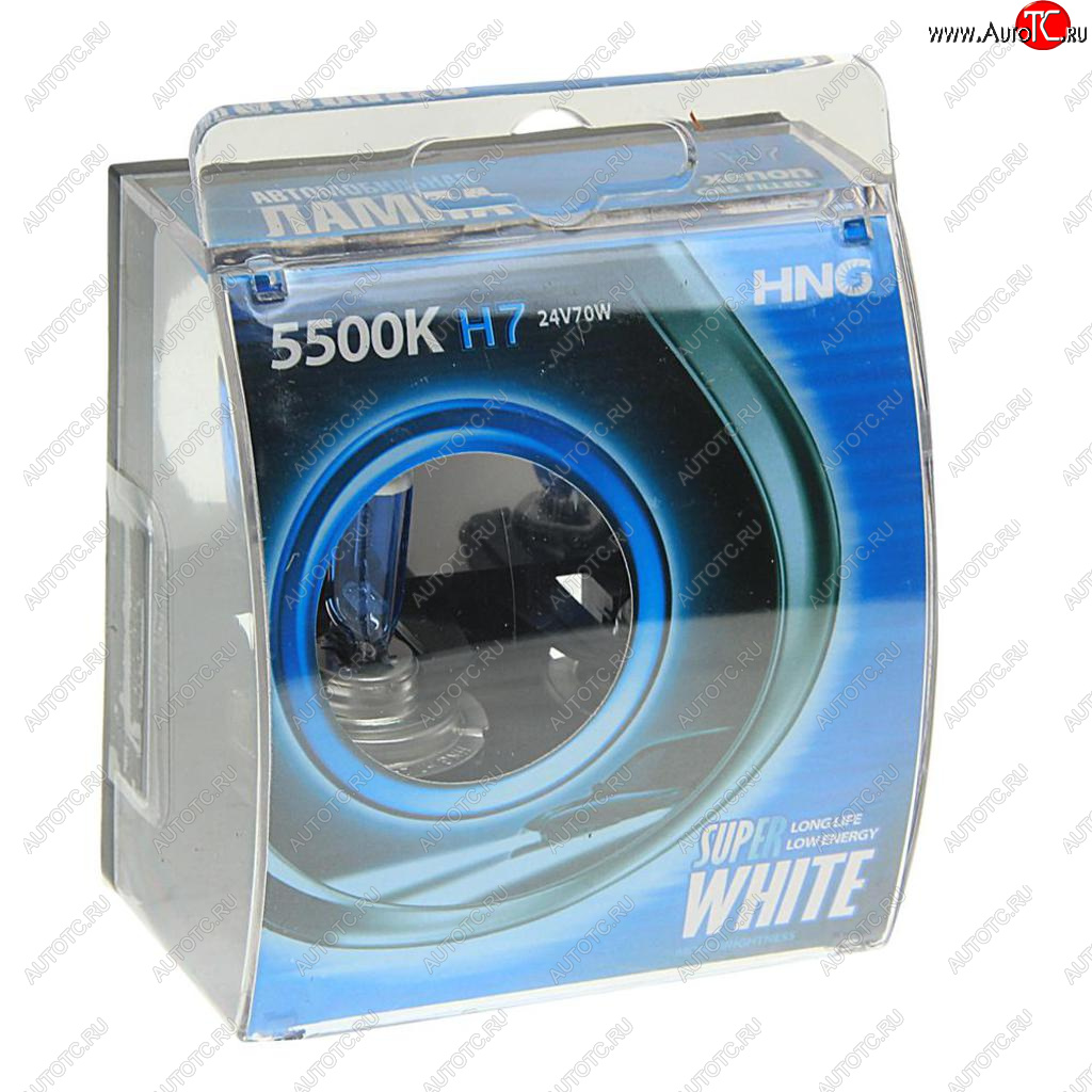 359 р. Лампа 24V H7 70W PX26d 5500К бокс (2шт.) Super White HNG HNG 24770sw2  с доставкой в г. Керчь