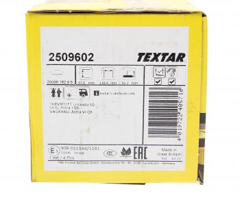 2 899 р. Колодки тормозные задние (4шт.) TEXTAR Chevrolet Cruze J300 седан дорестайлинг (2009-2012)  с доставкой в г. Керчь. Увеличить фотографию 3