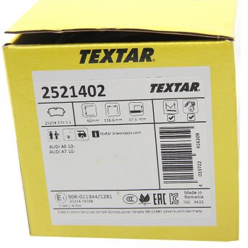 4 849 р. Колодки тормозные задние (4шт.) TEXTAR Audi A6 C7 дорестайлинг, седан (2010-2014)  с доставкой в г. Керчь. Увеличить фотографию 5