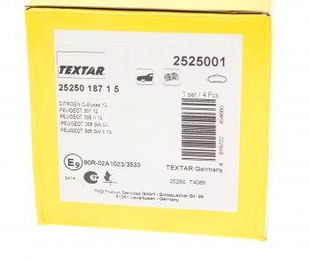 4 699 р. Колодки тормозные передние (4шт.) TEXTAR Peugeot 308 T9 хэтчбек 5 дв. дорестайлинг (2013-2018)  с доставкой в г. Керчь. Увеличить фотографию 3