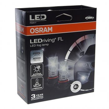 6 799 р. Лампа светодиодная 12V PSX24W PG20-7 6000K бокс (2шт.) LEDriving FL Premium Cool White OSRAM OSRAM 2604cw  с доставкой в г. Керчь. Увеличить фотографию 3
