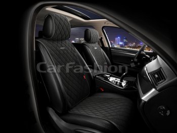 3 289 р. Накидка на сиденье велюр-экокожа черные (4 предм.) (2шт.) Bullet Front CARFASHION CARFASHION 26181  с доставкой в г. Керчь. Увеличить фотографию 1