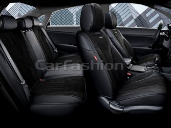 Универсальные чехлы сидений (майка, 11 предм., экокожа/замша) Symbol Plus CARFASHION  (черные)