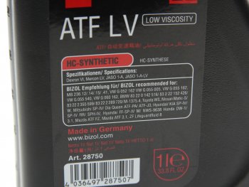 1 589 р. Масло трансмиссионное ATF Protect LV для АКПП 1л BIZOL BIZOL 28750  с доставкой в г. Керчь. Увеличить фотографию 2