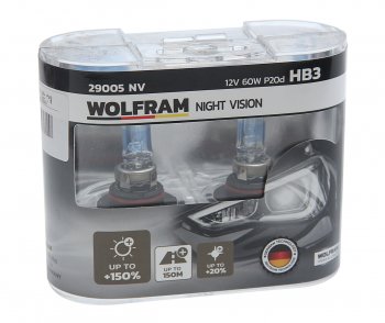 1 899 р. Лампа 12V HB3 60W P20d +150% бокс (2шт.) Extra Light WOLFRAM WOLFRAM 29005nv WOLFRAM 29005nv  с доставкой в г. Керчь. Увеличить фотографию 1