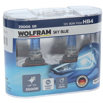 1 739 р. Лампа 12V HB4 80W P22d бокс (2шт.) White Light WOLFRAM WOLFRAM 29006sb WOLFRAM 29006sb  с доставкой в г. Керчь. Увеличить фотографию 1