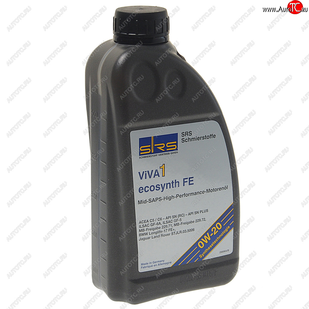 1 499 р. Масло моторное VIVA 1 ECOSYNTH FE 0W20 синт.1л SRS SRS 29110  с доставкой в г. Керчь