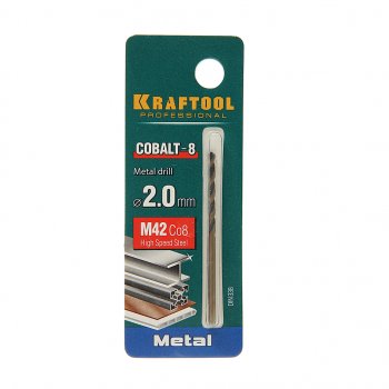 76 р. Сверло по металлу 2.0х49мм HSS Cobalt KRAFTOOL KRAFTOOL 29656-2  с доставкой в г. Керчь. Увеличить фотографию 1