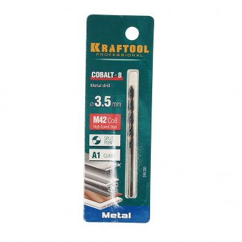 125 р. Сверло по металлу 3.5х70мм HSS Cobalt KRAFTOOL KRAFTOOL 29656-3.5  с доставкой в г. Керчь. Увеличить фотографию 1