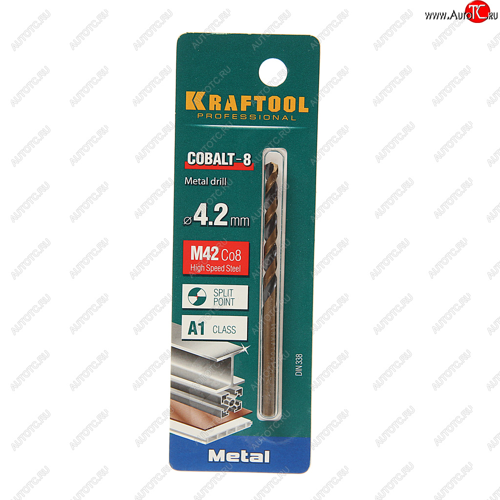 167 р. Сверло по металлу 4.2х75мм HSS Cobalt KRAFTOOL KRAFTOOL 29656-4.2  с доставкой в г. Керчь