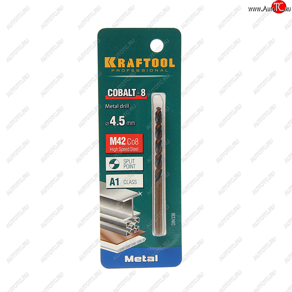 173 р. Сверло по металлу 4.5х80мм HSS Cobalt KRAFTOOL KRAFTOOL 29656-4.5  с доставкой в г. Керчь