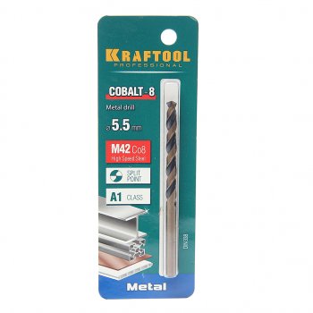 Сверло по металлу 5.5х93мм HSS Cobalt KRAFTOOL KRAFTOOL 29656-5.5