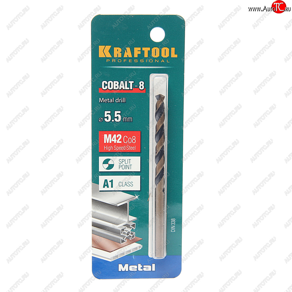 250 р. Сверло по металлу 5.5х93мм HSS Cobalt KRAFTOOL KRAFTOOL 29656-5.5  с доставкой в г. Керчь