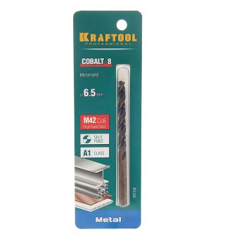 339 р. Сверло по металлу 6.5х101мм HSS Cobalt KRAFTOOL KRAFTOOL 29656-6.5  с доставкой в г. Керчь. Увеличить фотографию 1