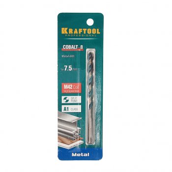 419 р. Сверло по металлу 7.5х109мм HSS Cobalt KRAFTOOL KRAFTOOL 29656-7.5  с доставкой в г. Керчь. Увеличить фотографию 1