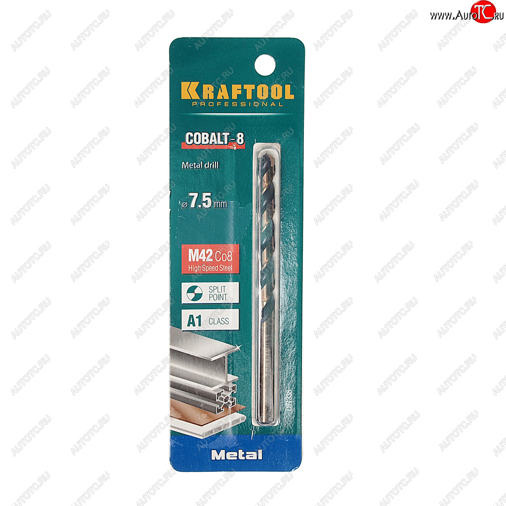 419 р. Сверло по металлу 7.5х109мм HSS Cobalt KRAFTOOL KRAFTOOL 29656-7.5  с доставкой в г. Керчь