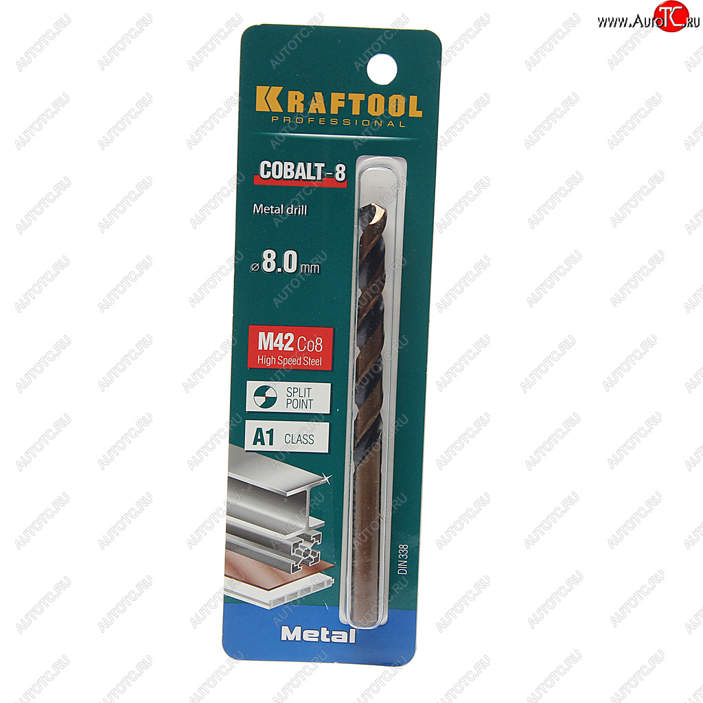 529 р. Сверло по металлу 8.0х117мм HSS Cobalt KRAFTOOL KRAFTOOL 29656-8  с доставкой в г. Керчь