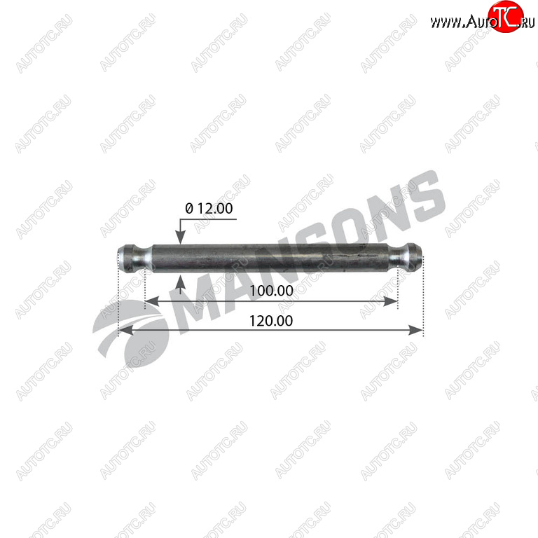 67 р. Палец BPW пружины колодки тормозной (12x120) MANSONS MANSONS 300.187  с доставкой в г. Керчь