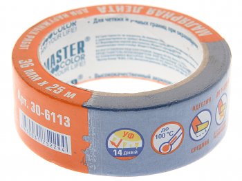 Скотч малярный 36ммх25м для любых наружных работ MASTER COLOR MASTER COLOR 30-6113