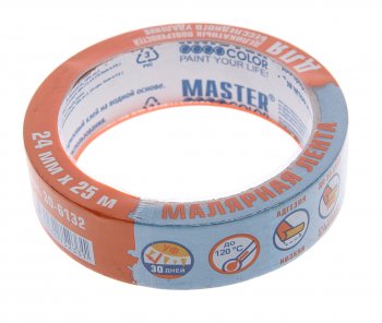 278 р. Скотч малярный 24ммх25м для деликатных поверхностей MASTER COLOR MASTER COLOR 30-6132  с доставкой в г. Керчь. Увеличить фотографию 1