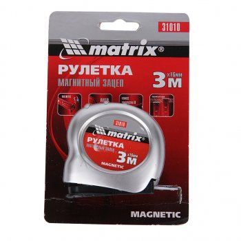 Рулетка 3м 16мм магнитный зацеп MATRIX MATRIX 31010