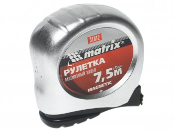 359 р. Рулетка 7.5м 25мм металлический корпус, магнитный зацеп MATRIX MATRIX 31012  с доставкой в г. Керчь. Увеличить фотографию 1
