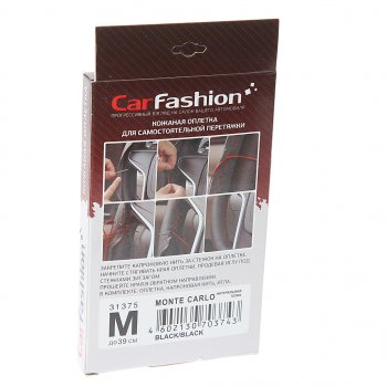 579 р. Оплетка руля (M) 37-39см черная кожа сшивная Monte carlo CARFASHION CARFASHION 31375  с доставкой в г. Керчь. Увеличить фотографию 2
