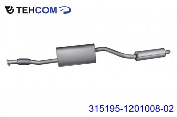 9 449 р. Глушитель УАЗ-315195 Хантер дв.ЗМЗ-409 ЕВРО-4,5 с резонатором НО ТЕХКОМ ТЕХКОМ 315195-1201008-02  с доставкой в г. Керчь. Увеличить фотографию 1