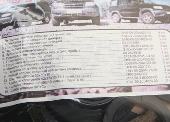 1 269 р. Ремкомплект УАЗ-315195,3163 моста переднего СПАЙСЕР (прокладки,сальники) NO NAME 3162-230001*рк  с доставкой в г. Керчь. Увеличить фотографию 2