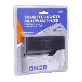 349 р. Разветвитель прикуривателя 3-х гнездовой 12V 1USB черный NOVA BRIGHT NOVA BRIGHT 31858  с доставкой в г. Керчь. Увеличить фотографию 1