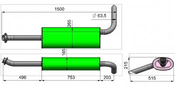 4 999 р. Глушитель ГАЗ-3302,3221 дв.CUMMINS 2.8,УМЗ-4216 ЕВРО-4 выход боковой усиленный ТЕХКОМ ТЕХКОМ 3221-1201008-51  с доставкой в г. Керчь. Увеличить фотографию 2