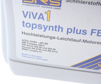 5 549 р. Масло моторное VIVA 1 TOPSYNTH Plus FE 5W30 синт.4л SRS SRS 32917  с доставкой в г. Керчь. Увеличить фотографию 2