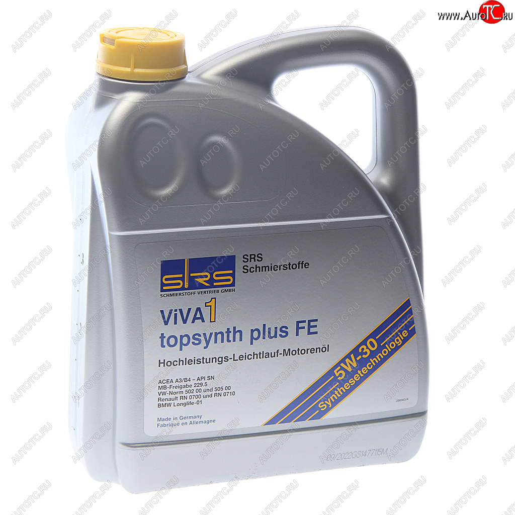 5 549 р. Масло моторное VIVA 1 TOPSYNTH Plus FE 5W30 синт.4л SRS SRS 32917  с доставкой в г. Керчь