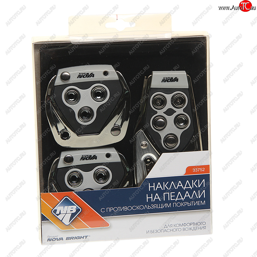 499 р. Накладка педали для МКПП анодированный металл комплект 3шт. NOVA BRIGHT NOVA BRIGHT 33752  с доставкой в г. Керчь