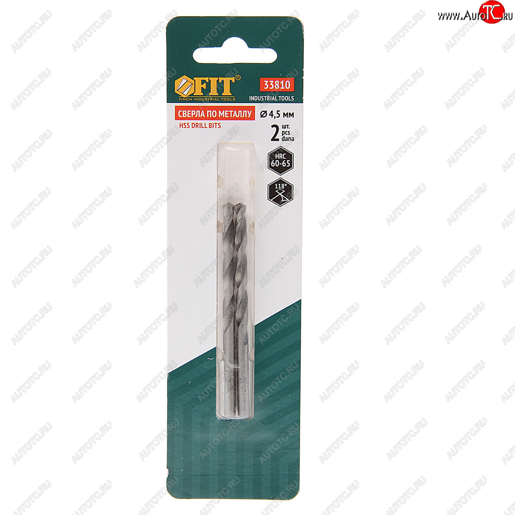 101 р. Сверло по металлу 4.5х80мм HSS (2шт.) FIT FIT 33810  с доставкой в г. Керчь