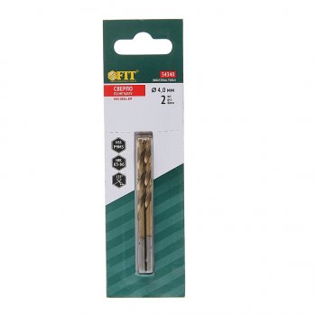 185 р. Сверло по металлу 4.0х75мм HSS (2шт.) Titanium FIT FIT 34340  с доставкой в г. Керчь. Увеличить фотографию 1