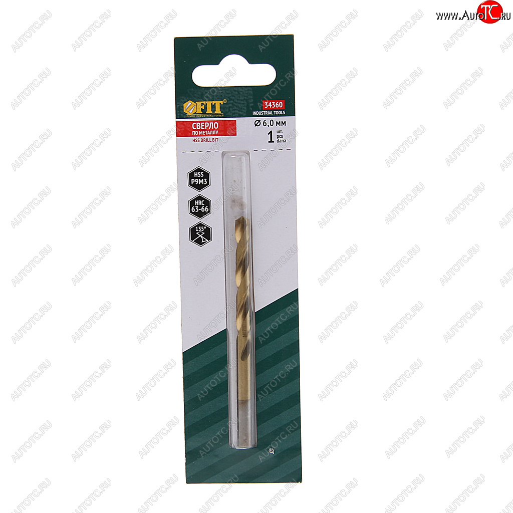 173 р. Сверло по металлу 6.0х93мм HSS Titanium FIT FIT 34360 FIT 34360  с доставкой в г. Керчь