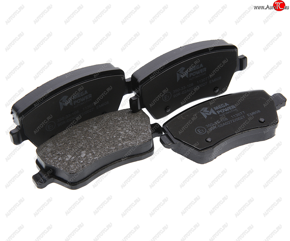 1 179 р. Колодки тормозные NISSAN Micra (03-),Note (E11) (06-) RENAULT Clio (05-) передние (4шт.) MEGAPOWER MEGAPOWER 350-33-108  с доставкой в г. Керчь