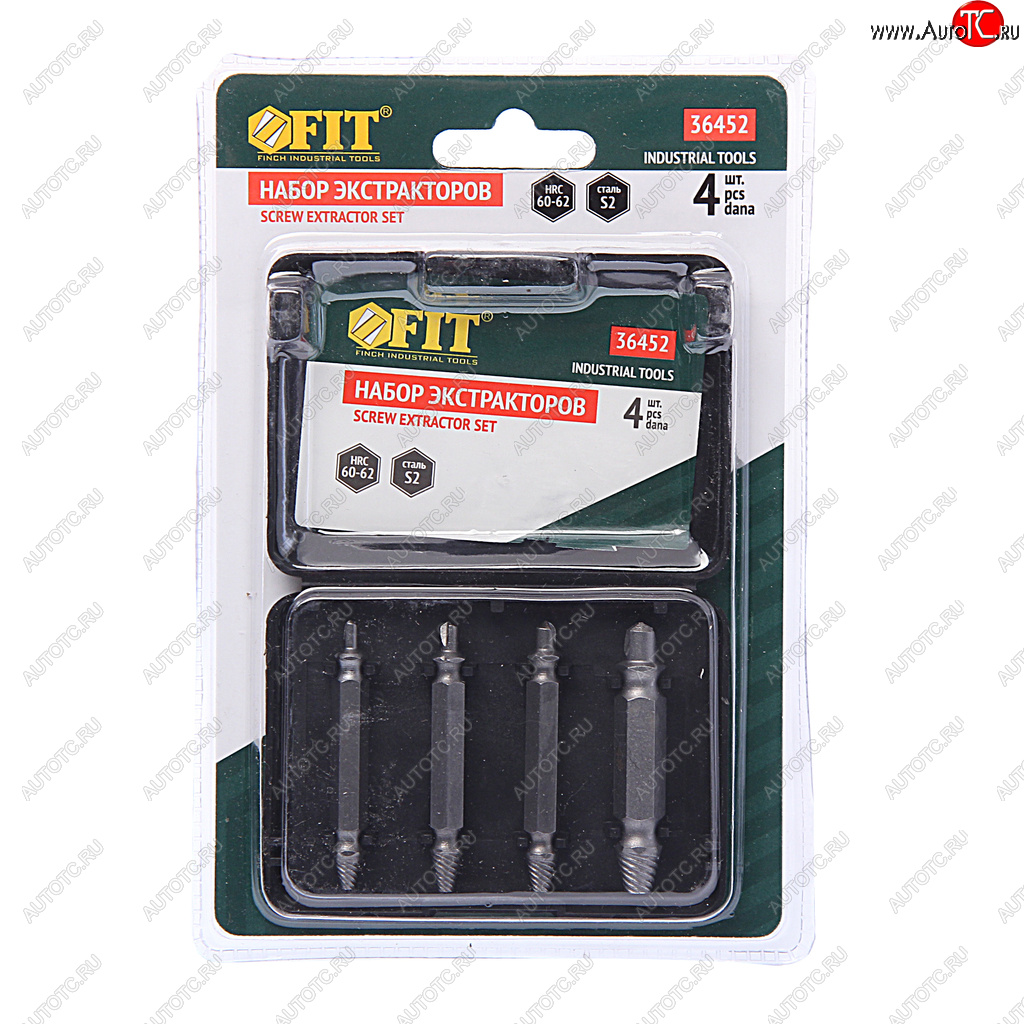 869 р. Набор экстракторов двусторонних 4 предмета FIT FIT 36452  с доставкой в г. Керчь
