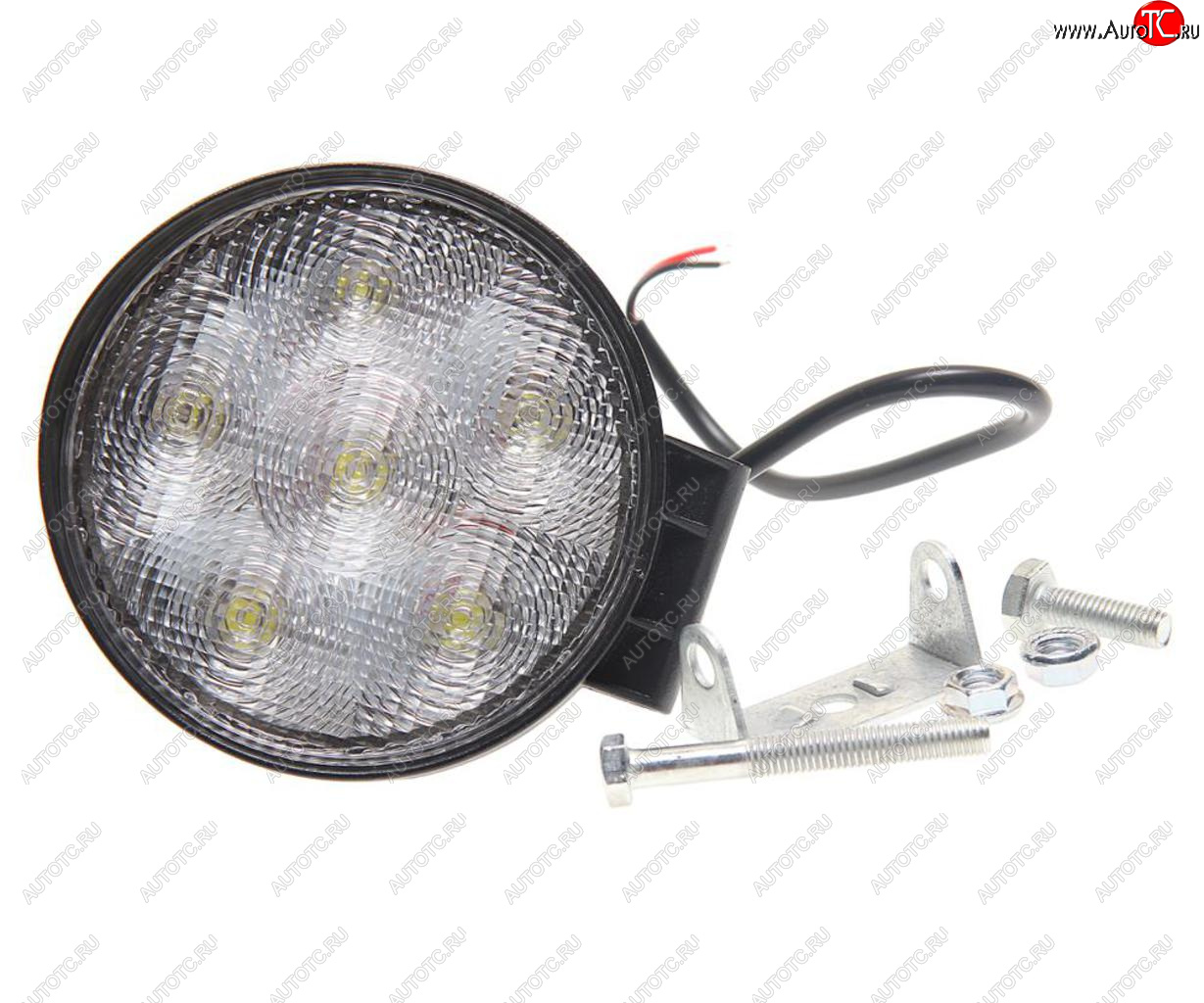 1 089 р. Фара рабочего света круглая 115х115x38мм 18Вт (6 LED) IP68 рассеянный свет (Flood) 12-24V MEGAPOWER MEGAPOWER 370-30-005  с доставкой в г. Керчь