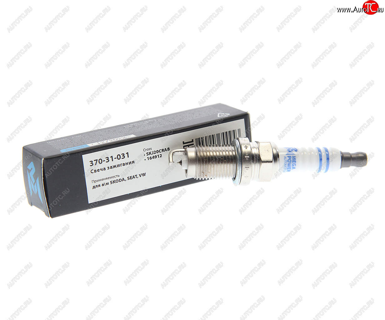 529 р. Свеча зажигания AUDI A3 (07-) (1.4) VW Golf (07-) (1.4),Touran (06-),Tiguan (07-) (1шт.) MEGAPOWER MEGAPOWER 370-31-031  с доставкой в г. Керчь