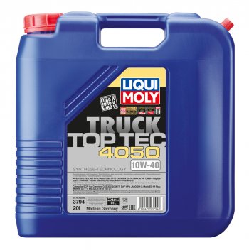 20 999 р. Масло дизельное TOP TEC Truck 4050 10W40 синт.20л LIQUI MOLY LIQUI MOLY 3794  с доставкой в г. Керчь. Увеличить фотографию 1