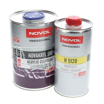 3 299 р. Лак акриловый NOVAKRYL 590 HS 2+1 1л c отвердителем H5120 0.5л NOVOL NOVOL 38091  с доставкой в г. Керчь. Увеличить фотографию 1
