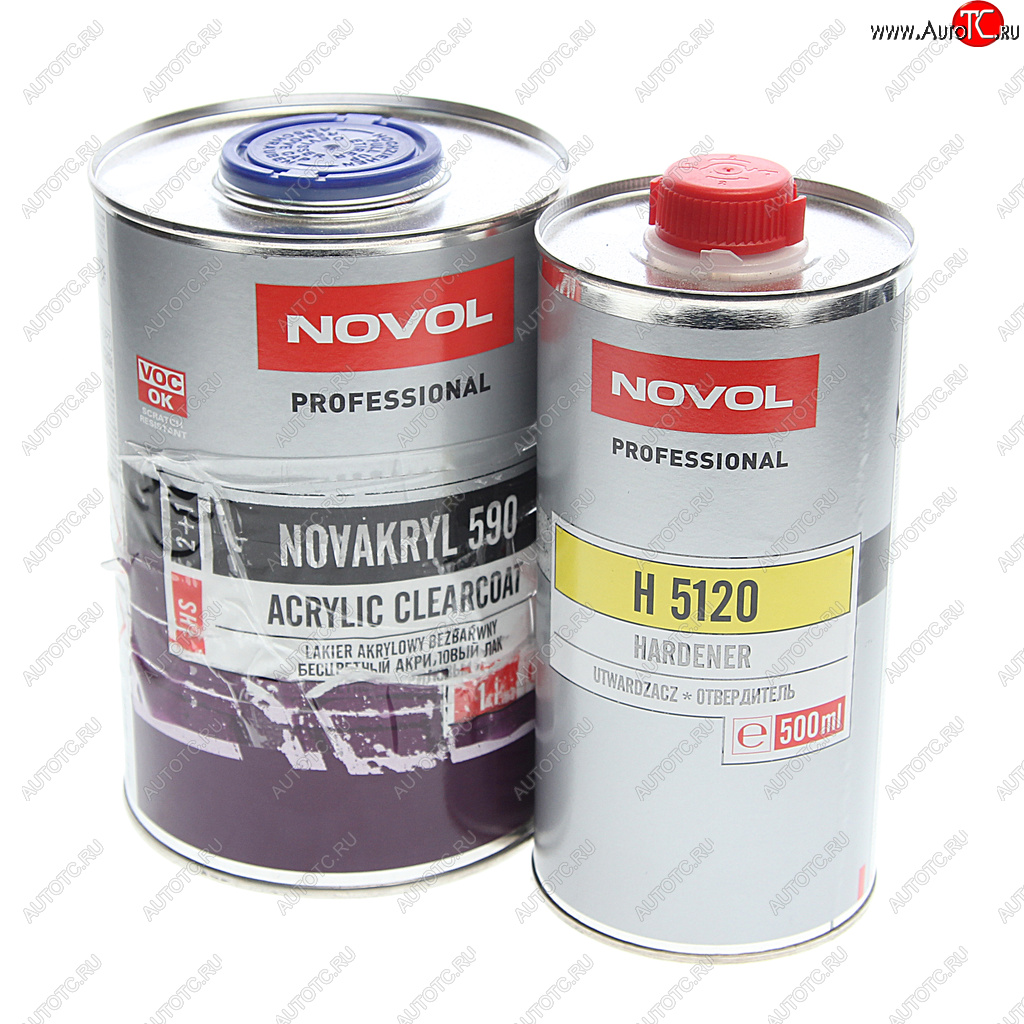 3 299 р. Лак акриловый NOVAKRYL 590 HS 2+1 1л c отвердителем H5120 0.5л NOVOL NOVOL 38091  с доставкой в г. Керчь