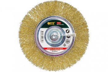 177 р. Кордщетка для дрели дисковая 100мм витая латунь FIT FIT 38510  с доставкой в г. Керчь. Увеличить фотографию 3
