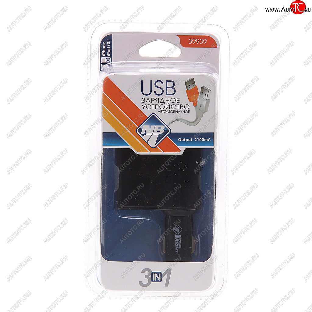 699 р. Разветвитель прикуривателя 1-но гнездовой 12-24V 2USB 2.1A NOVA BRIGHT NOVA BRIGHT 39939  с доставкой в г. Керчь
