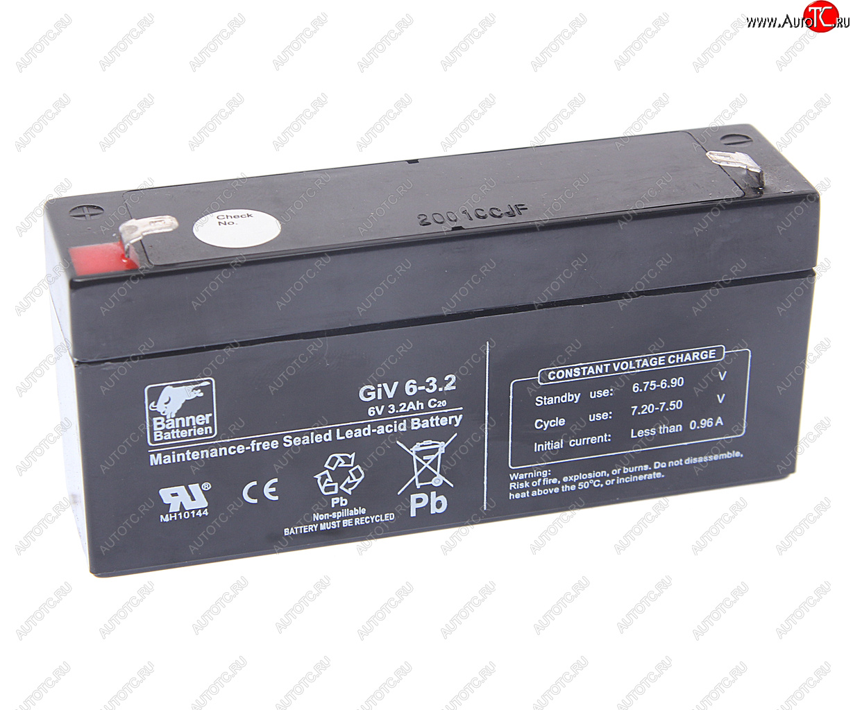 1 399 р. Аккумулятор BANNER GIV 3.2Ач BANNER 3ст3,2 giv 06-3,2  с доставкой в г. Керчь